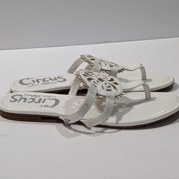 Circus by Sam Edelman CHERRI White Flat Sandals Women's Size 8 M - Picture 5 of 11